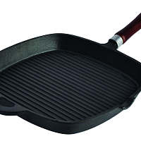 Сковорода-гриль с деревян ручкой 27х27х3см Linea Ferro Regent inox
