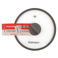 Крышка стеклянная 26см с ободком и ручкой из силикона Кукмара