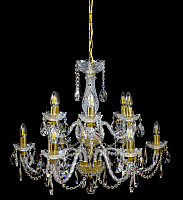 Люстра 12 рожковая 2 яруса золотые плафоны 4047 70/60см10kg 