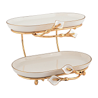 Конфетница двухъярусная овальная Gala