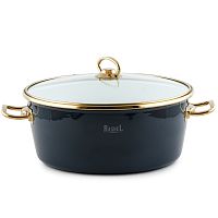 Кастрюля эмалированная 5,2 л со стекл. кр графитовый Rashel
