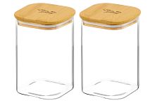 Набор банок для хранения 450мл 2шт с крышками Crystal glass