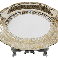 Блюдо овальное 33см 1шт Медовый Лист