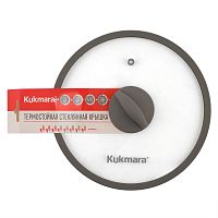 Крышка стеклянная 28см с ободком и ручкой из силикона Кукмара