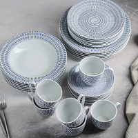 Набор посуды 24пр тарелки+ чайные пары Антик Доляна 
