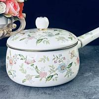 Ковш эмал 2,8л 18см с крышкой в под.уп. Magnolia Lenardi