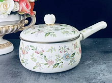 Ковш эмал 2,8л 18см с крышкой в под.уп. Magnolia Lenardi