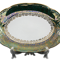 Блюдо овальное 33см 1шт Зеленый Лист