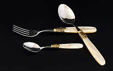 Набор столовых приборов 18пр Ischia Antique Gold Shampagne Steel Domus Design