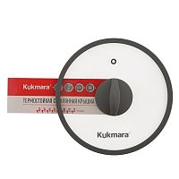 Крышка стеклянная 22см с ободком и ручкой из силикона Кукмара