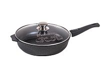 Сковорода 24см со с/ручкой и стек крышкой Гранит Black Мечта