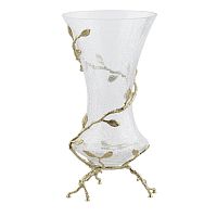 Ваза 20*20*38см для цветов Золото Белый обгез Taj Glass