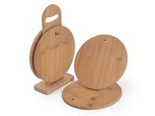 Набор из 4 круглых раздел досок 20*1см на подставке Fissman