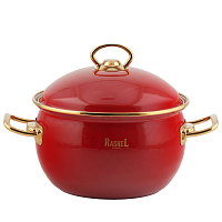 Кастрюля эмалированная 3л красная RasheL