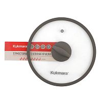 Крышка стеклянная 24см с ободком и ручкой из силикона Кукмара