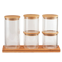 Набор банок для сыпучих прод 5шт 600мл 4шт 1300мл Эко BellaTenero 