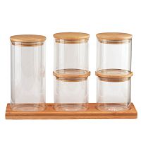 Набор банок для сыпучих прод 5шт 600мл 4шт 1300мл Эко BellaTenero 