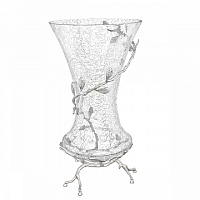 Ваза 20*20*38см для цветов Серебро Белый обгез Taj Glass