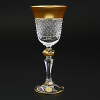 Набор фужеров 60мл 6шт хрусталь с золотом