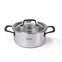 Кастрюля 2л 18*8,5см LOREN со стек крышкой (нерж.сталь) Fissman					