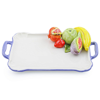 Поднос 36*26см прямоугольный с синими ручками Фрукты Annaluma