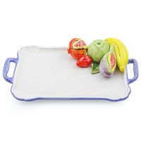 Поднос 36*26см прямоугольный с синими ручками Фрукты Annaluma