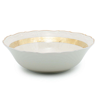 Салатник 25см 1шт Золотая лента Слоновая кость